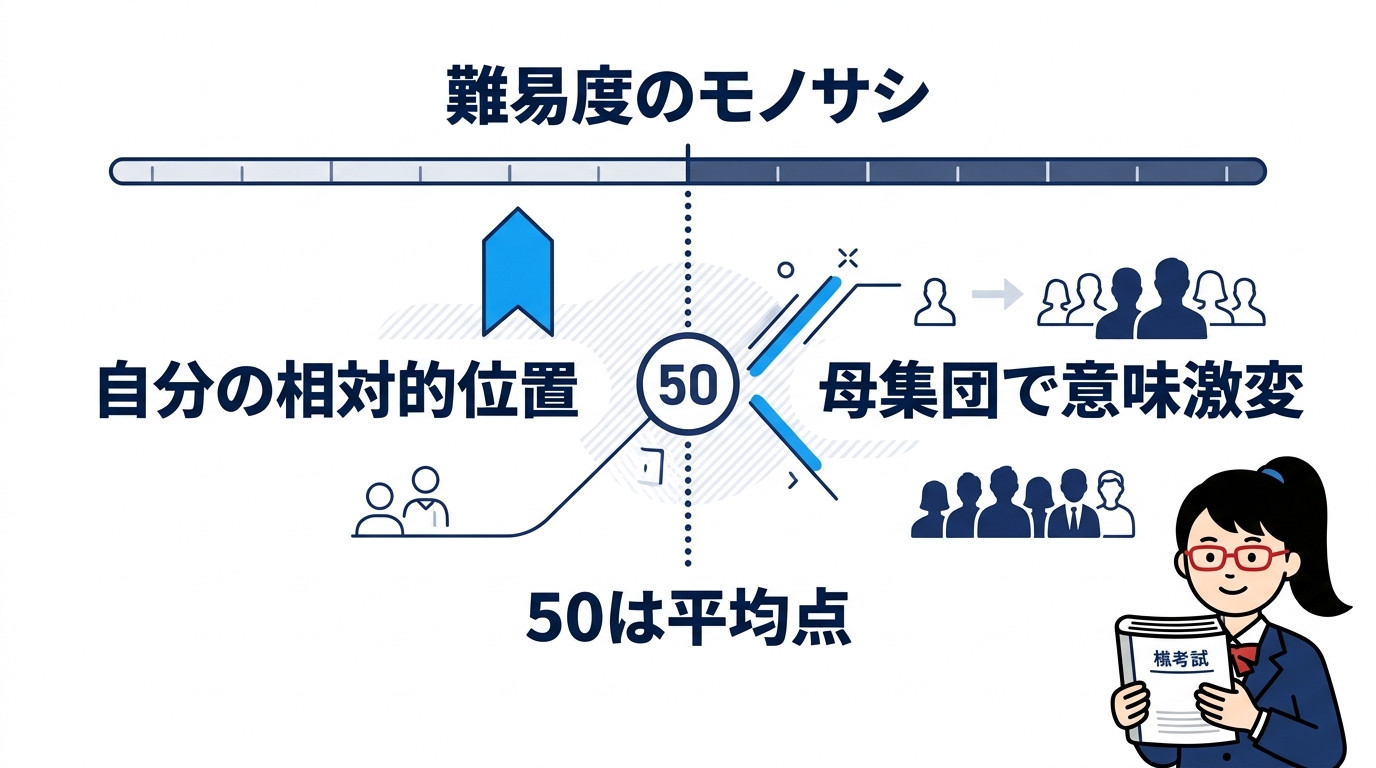 偏差値の見方と平均点の目安