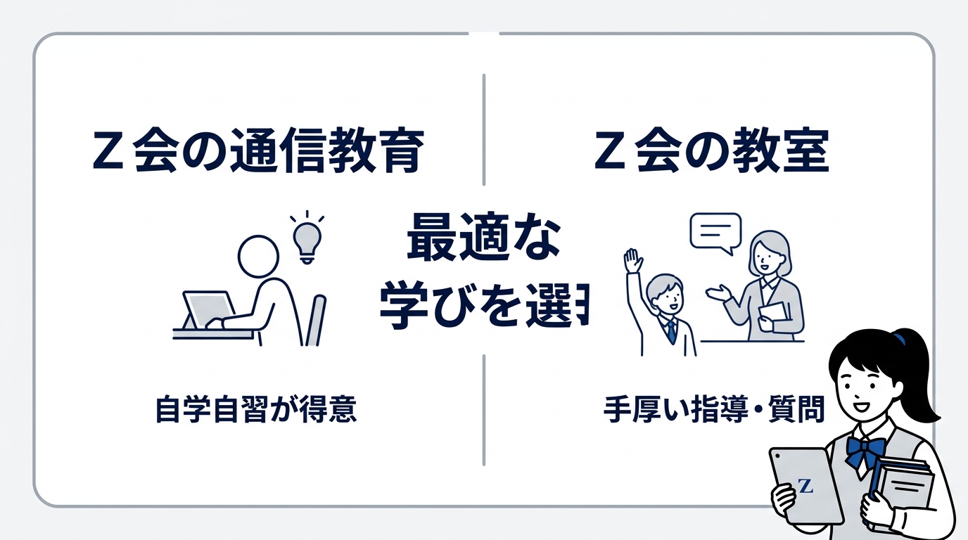 通信教育とZ会の教室どちらを選ぶ?