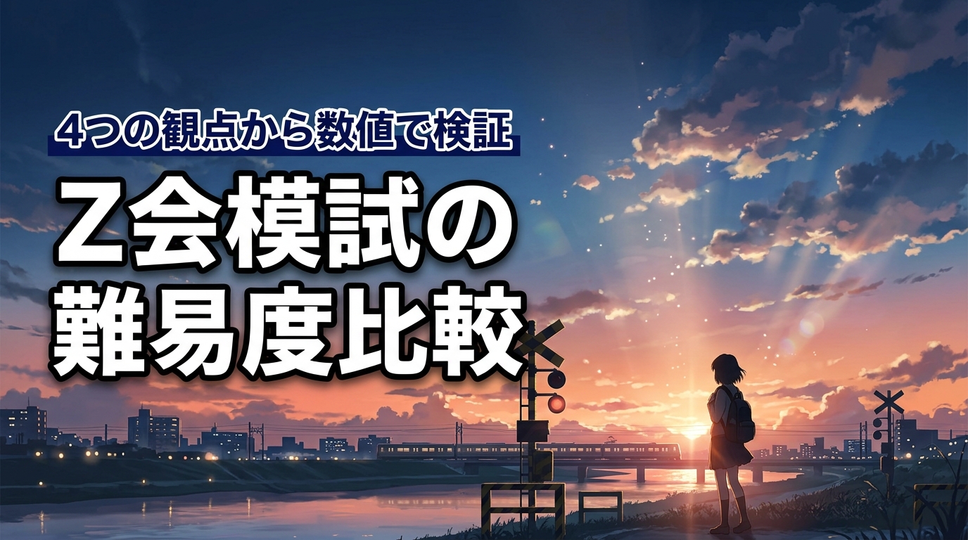 Z会模試の難易度を4つの観点から比較!他社との差が数字でわかる