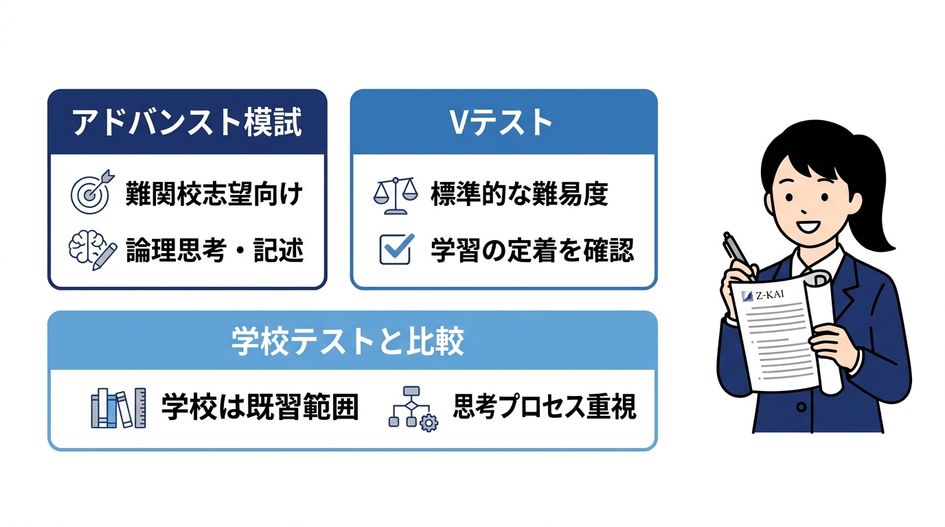 中学生向けZ会模試の種類と難易度