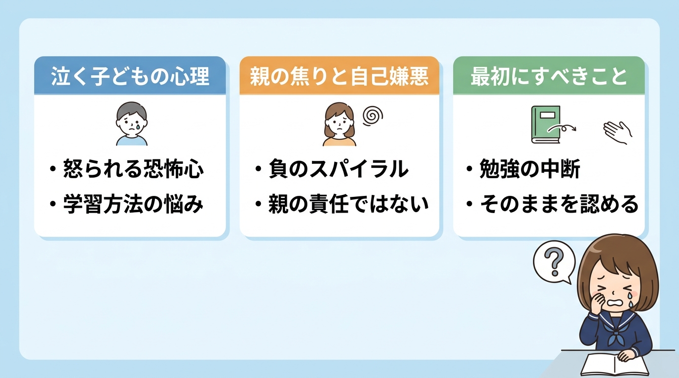 勉強わからず泣く子への向き合い方