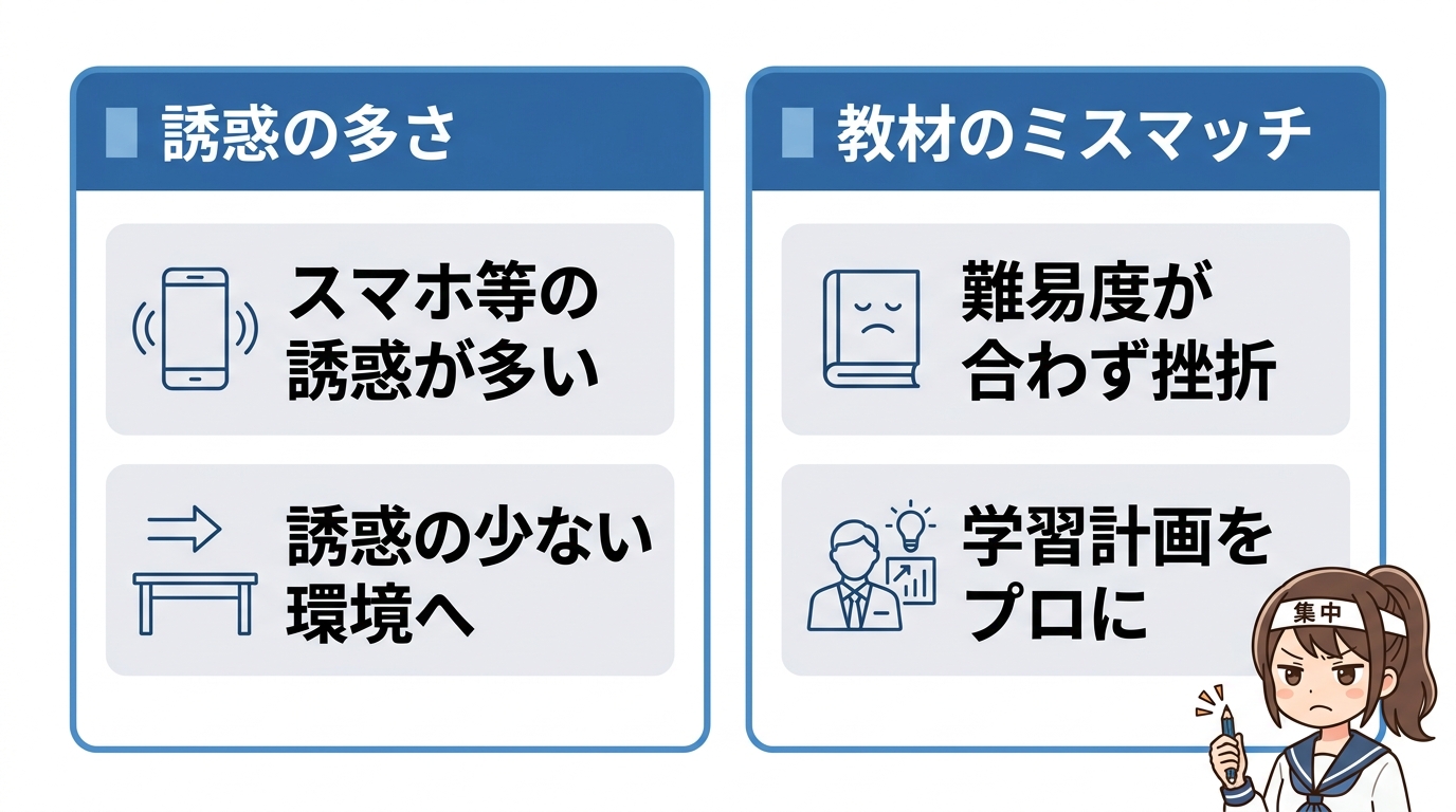 自宅での勉強対策には限界がある