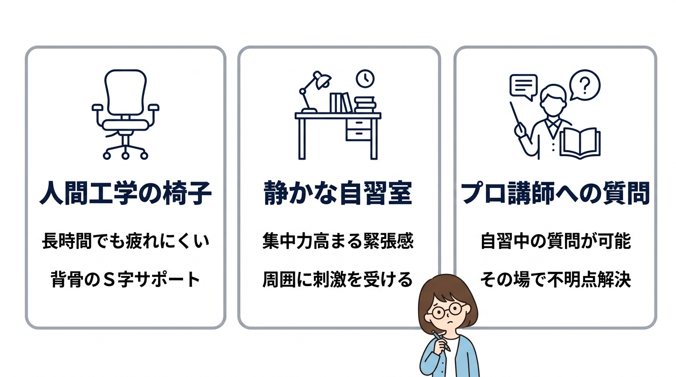 Z会の教室が最適な椅子環境