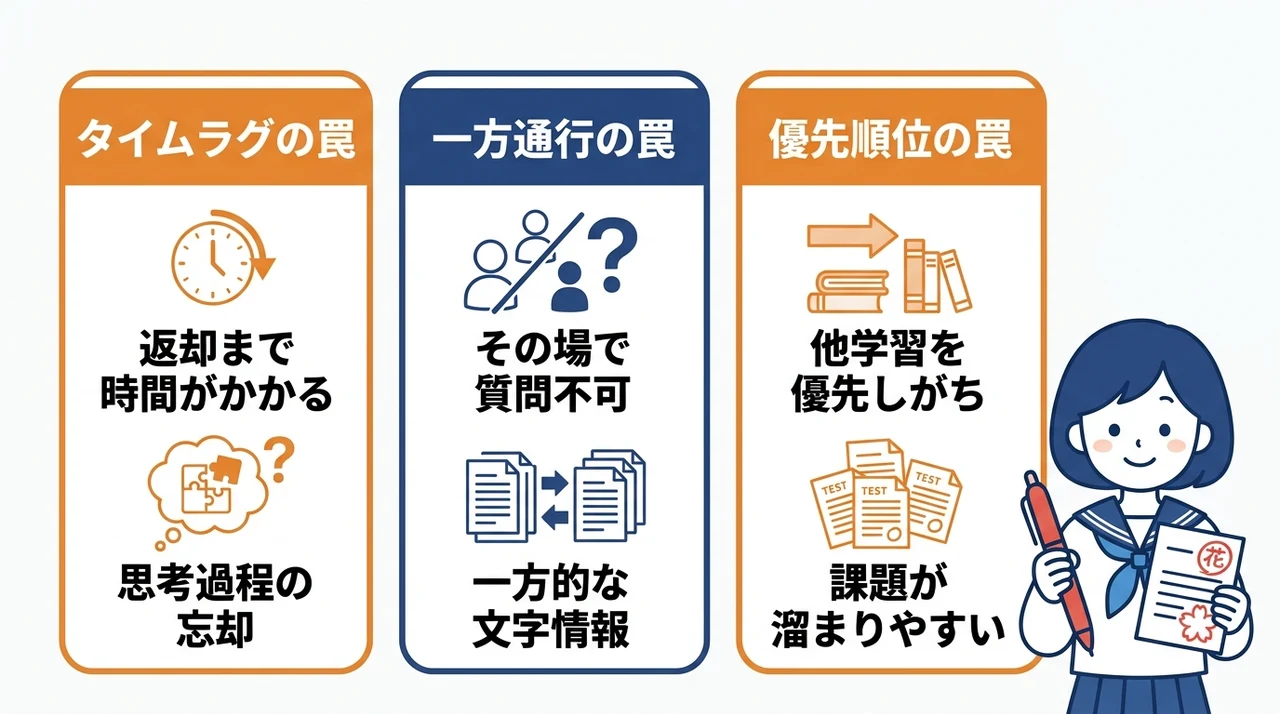 通信添削だけ利用の3つの落とし穴